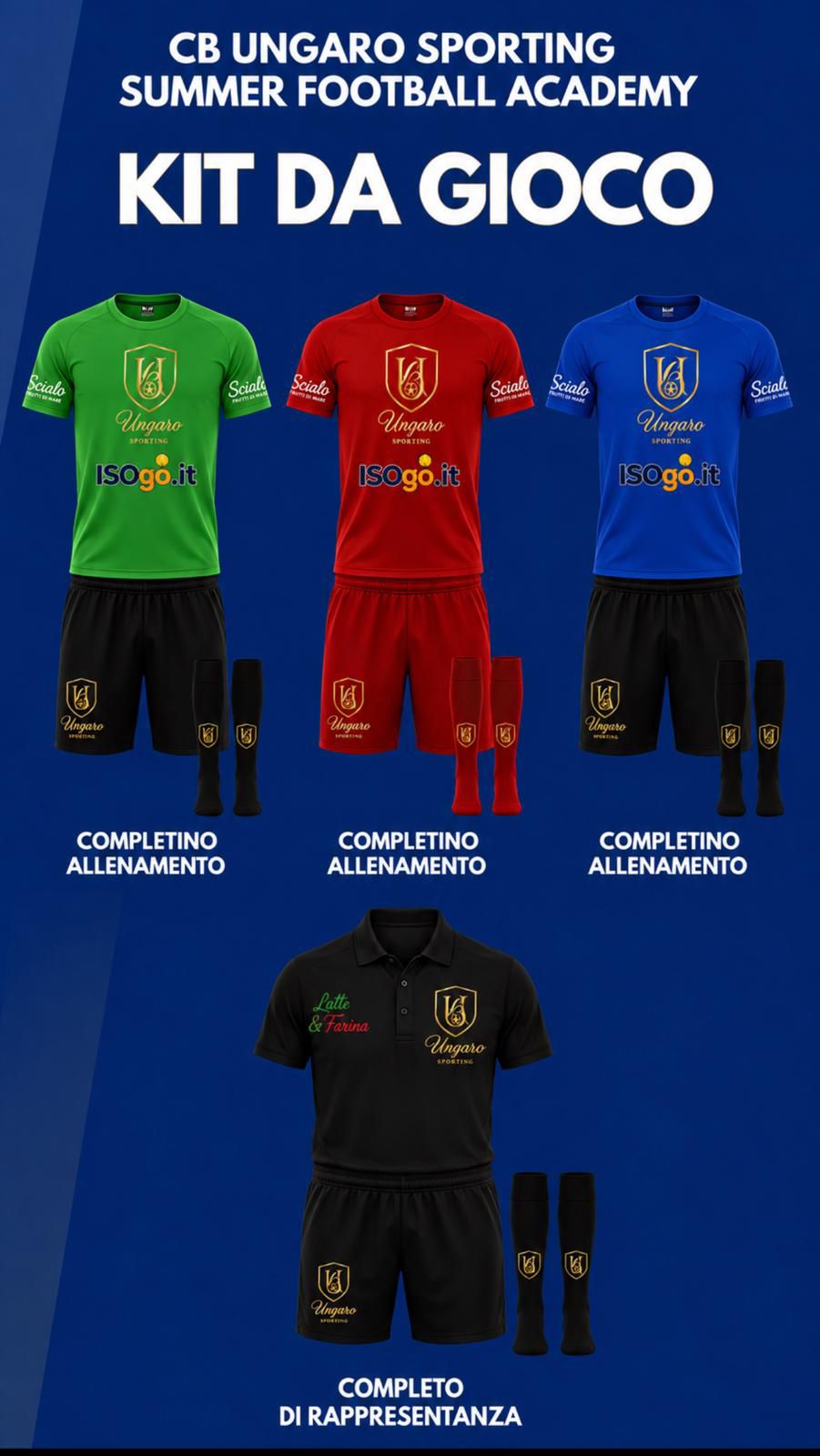 Kit da gioco — completini allenamento e completo rappresentanza